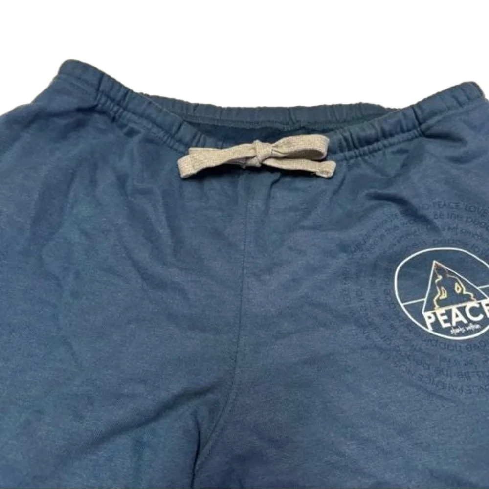 Peace Love World Blue  Sweatpants Lounge Pants  Size Small Drawstring Waist NEW